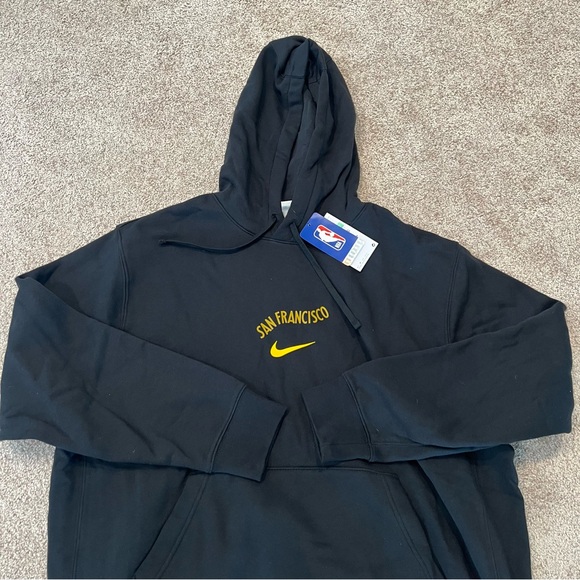 Mens Size XL Nike NBA City Edition Hoodie Golden State Warriors Black Sweatshirt - Picture 2 of 5